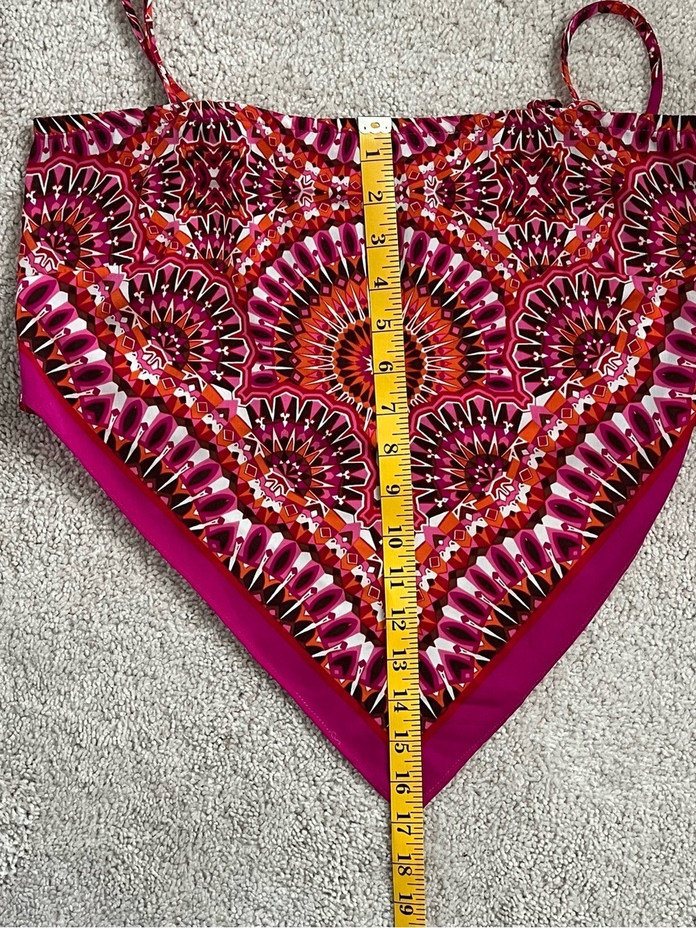 Rose & Olive S Pink and Orange Boho Handkerchief Hem Cami Top - Picture 4 of 6
